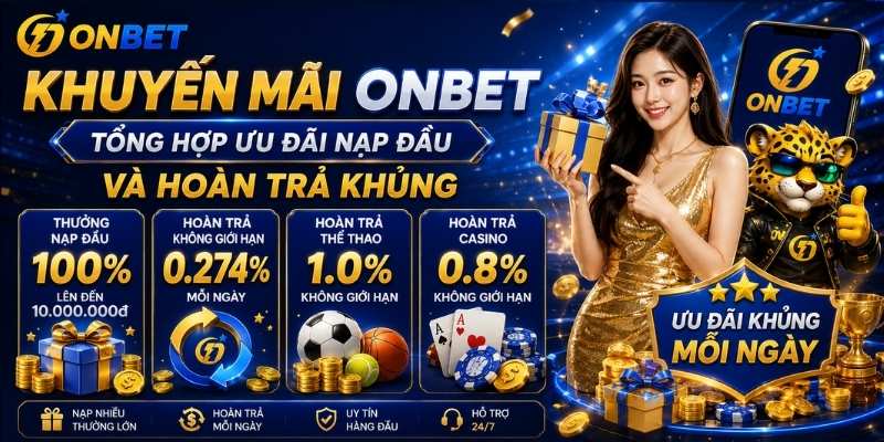 Khuyến Mãi Onbet - Tổng Hợp Ưu Đãi Nạp Đầu Và Hoàn Trả Khủng